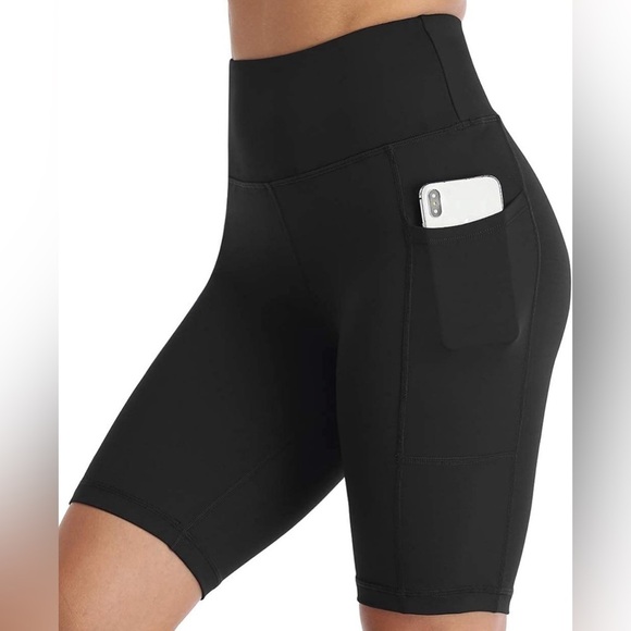 Amazon Essentials Pants - 0308 - RAYPOSE/AMAZON ESSENTIALS Women’s LARGE High Waisted Biker Workout Shorts